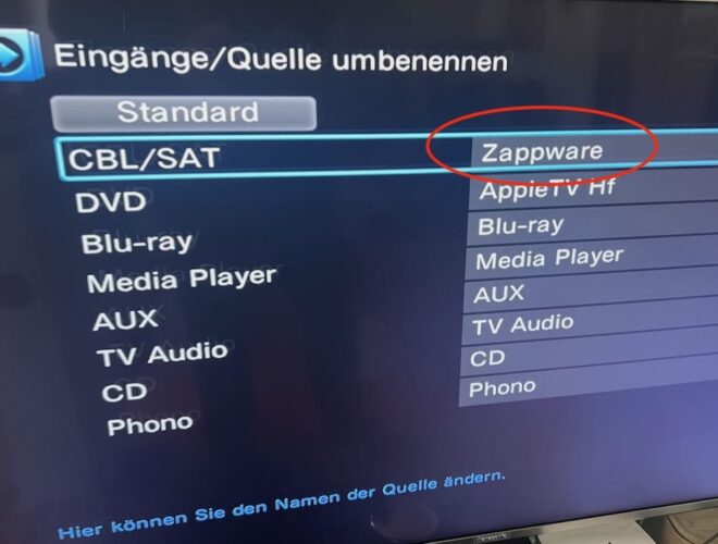A1TV Box meldet sich als "Zappware"