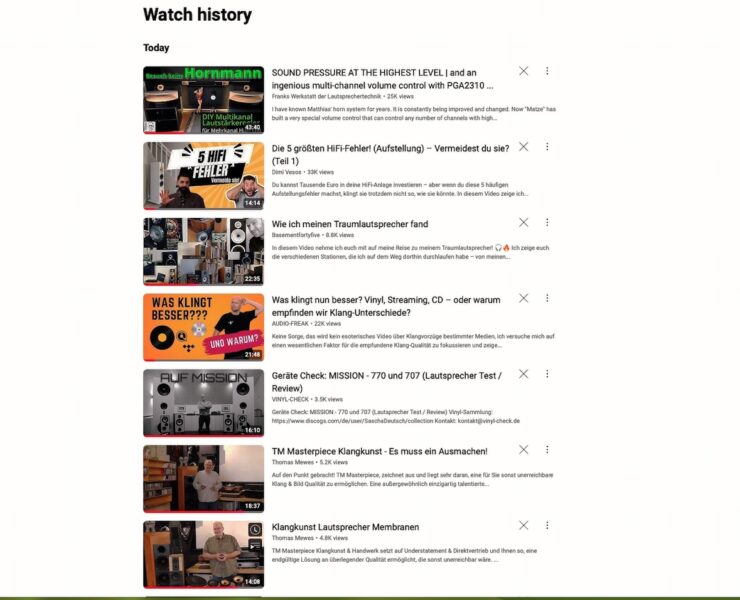 HiFi deutsch in Youtube