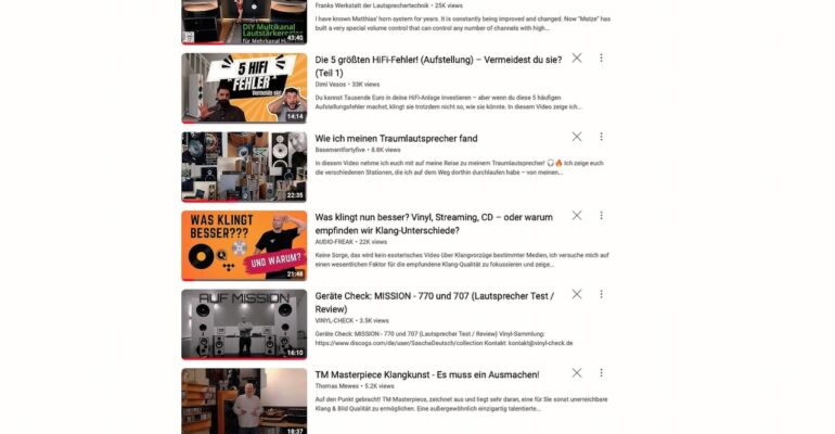 HiFi deutsch in Youtube