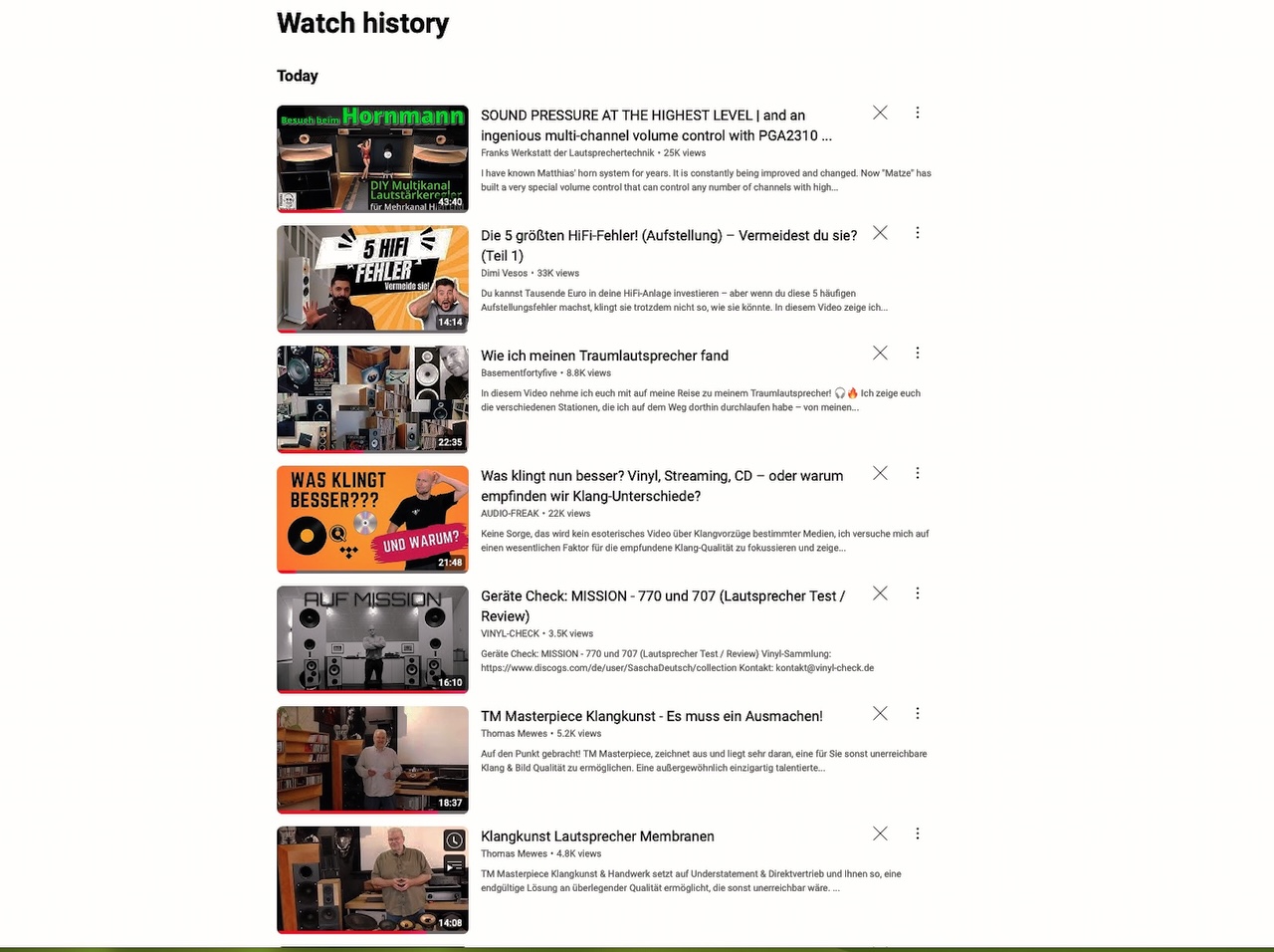 HiFi deutsch in Youtube