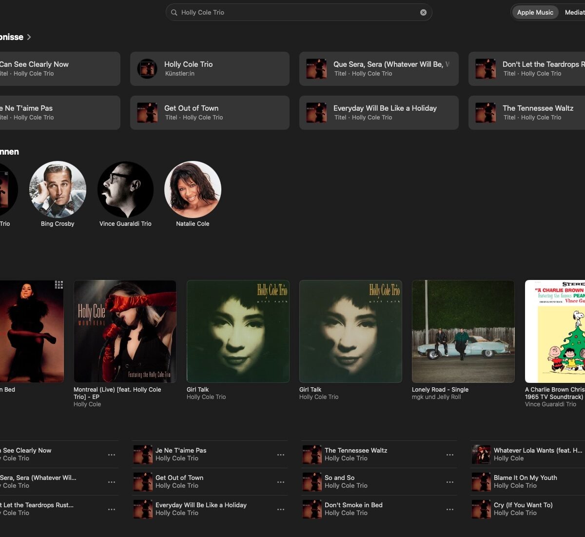 Apple Suche nach Interpret