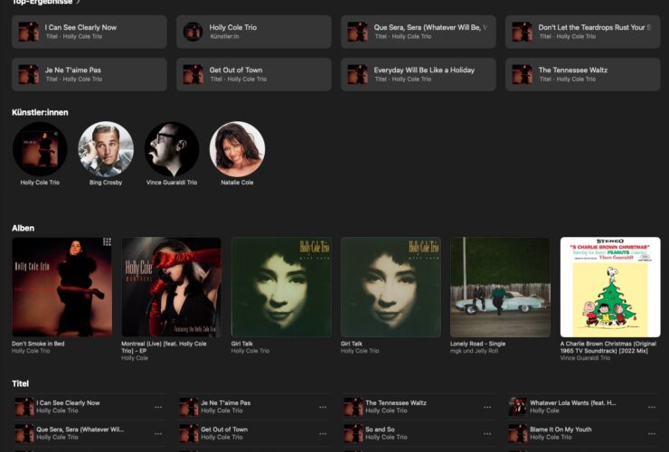 Apple Suche nach Interpret