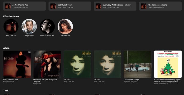 Apple Suche nach Interpret